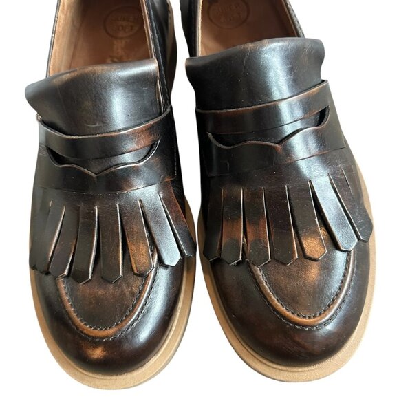 Paul Green Stacy Kiltie Penny Loafer Brown Bark Brushed Leather Size 5.5 UK 8 US - Picture 7 of 13